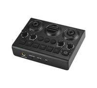 Asixxsix Gaming Audio Mixer, Audio Interface with 48V Phantom Power, Real Time Noise Reduction, OTG Transmission, Sound Card for Live Streaming Podcasting