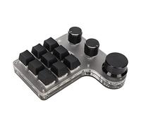 Asixxsix Gaming Keyboard, 9 Keys 3 Knobs RGB Backlit Programmable Copy and Paste Keyboard, Macro Keypad with Custom Shortcuts for Graphic Design Video Editing Color Adjustment Software (Black)