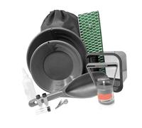 Asixxsix Gold Panning Kit, Aluminum Alloy Sluice Box with 2 Gold Panning Pans, Separator, Sifting Pan, Scoop and Storage Bag for Mining, Exploration, Dredging, Rivers and Stream