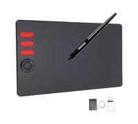 Asixxsix Graphics Drawing Tablet, 7.7X4.8inch Digital Graphic Tablet with 16384 Levels of Pressure BatteryFree Stylus, 6 Shortcut Keys, 8 Pen Nibs and OTG Adapter, for Digital Art (Q5)