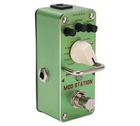 Asixxsix Guitar Pedal, MOD STATION 11 Green Effect Pedal Practical Guitar Effect Pedal Mini Easy Control Single Effect Pedal Various Mode Modulation Effect Pedal with Metal Shell