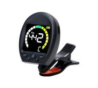 Asixxsix Guitar Tuner Clip On, Clip On Tuner with Color Screen, Beat Function& 360 Degree Rotating Clip, Instruments Tuners for Chromatic Guitar Bass Violin Ukulele (Black)