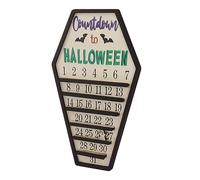 Asixxsix Halloween Countdown Calendar, Reusable DIY Moving Wooden Halloween Advent Calendar with Daily Number Changing for Home Office Desktop Decoration