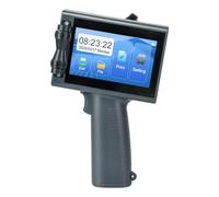 Asixxsix Handheld Inkjet Printer, 600dpi Portable Barcode Inkjet Printer with 4.3 Inch Touchscreen, 2-12.7mm Print Height Coding Machine Supports Logo Date QR Code Symbols Batch Number (GB Plug)