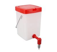 Asixxsix Hanging Chicken Nipple Waterer, Proof Stainless Steel ABS Large Capacity Poultry Drinker with Auto Firing Needle Design for Chickens Ducks Quail Birds Pet Outdoor Use (Red)