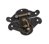 Asixxsix Hasp Latch, Zinc Alloy Retro Bronze Design Easy Installation 5 Sizes Hasp Lock Decorative Cabinet Lock with Screws for Wooden Box Jewelry Box Toolbox (S 47 * 37mm)