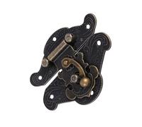 Asixxsix Hasp Latch, Zinc Alloy Retro Bronze Design Easy Installation 5 Sizes Hasp Lock Decorative Cabinet Lock with Screws for Wooden Box Jewelry Box Toolbox (L 82 * 65mm)