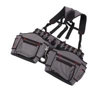 Asixxsix Heavy Duty Tool Belt, Oxford Fabric Strong Adjustable Suspenders Construction Tool Belt, Carpenter with Detachable Hammer Stand and Spacious Pockets for Electrician