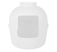 Asixxsix Hidden Litter Box, Spacious PP Cat Litter Box Enclosure, Unique Round Plant Litter Box for Living Room Bedroom Corner, Enclosed Safe Space (White)