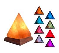Asixxsix Himalayan Salt Lamp, Pyramid Crystal Salt Rock Lamp, Color Changing, Wooden Base, USB RGB Bulb, Office Room Decor, Home Decor, Relaxation, Ambiance, Gift