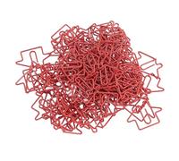 Asixxsix House Shaped Paper Clips, 100 Pcs Iron Wire Material Decorative Paper Clips, Fancy with Clear Storage Box for Office Home Real Estate Agents (Red)