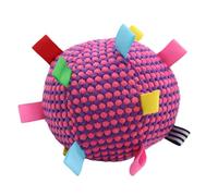 Asixxsix Interactive Dog Toy, Plush Tug Ball with Built in Bell and Playful Ribbons for Small Medium Large Dogs, Chew Toy for Fetching Chasing Playtime (Rose Red)