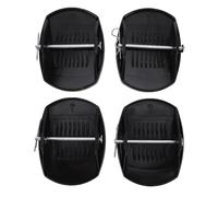 Asixxsix Jack Pad Adapter, 4Pcs Anti Sink Jack Stand Pads Wide Anti Sink Base Rubber Pad with Locking Pins, Buckle Support Pads for Grass Mud Gravel RV (Black)