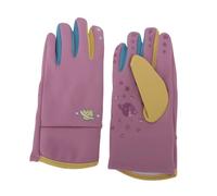 Asixxsix Kids Cold Outdoor Gloves, Windproof Water Proof Warm Plush Lining Non Slip Silicone Palm with Adjustable Elastic Cuffs for Skiing Skating Snowball Fights Age 7-13