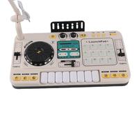 Asixxsix Kids DJ Mixer, 2 in 1 Electronic Keyboard Piano 12 MIDI Buttons Recording Function with LED Lights Sound Effects & Microphone, Musical Instruments for Boys Girls Age 3+ (White)