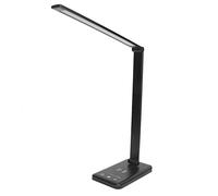 Asixxsix LED Desk Lamp, Foldable Multifunctional Touch Control Table Lamp with 5W Fast Wireless Charger Dimmable Eye Caring Reading Desk Light, 5 Brightness, 30 Min Timer for Dorm Home