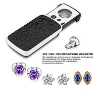 Asixxsix LED Jewelry Magnifier with 30x/60x/90x Magnification - High Definition Optical Lens (Black)