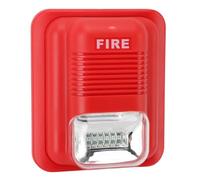 Asixxsix LED Super Loud Sound Fire Alarm Siren for Residential Buildings, Red Light Alert Horn Buzzer for Shopping Malls, Hotels, Plastic 134x115mm