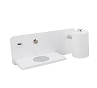 Asixxsix LED Wall Sconces, Bedside Wall Mounted Reading Light with 5V Wireless Charger and USB Charging Port Switch Button Control Adjustable Rotatable Bedroom Wall Lamp for Living Room(White Right)