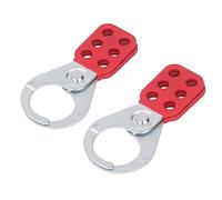 Asixxsix Lockout Hasp, 2Pcs Safety Lockout Tagout Hasp, Galvanized Steel Tamper Proof Impact Resistant High Thickness 6 Hole Padlock for Valves, Plugs, Ball Valves