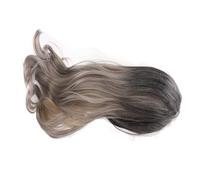 Asixxsix Long Wavy Black Gray Gradient Wig, Synthetic Hair, Adjustable, Lightweight, Stylish Design, for Daily Party Use, Soft and Silky, Easy to Comb