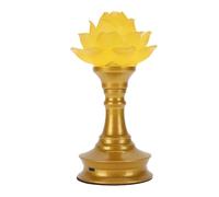 Asixxsix Lotus Buddhist Lamp, Vintage Golden Buddha Night Light, USB Rechargeable Lotus Light, Temple Decoration Worship Prayer Faith Supply Things for Worship, Prayer and Display (Small Diameter: