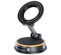 Asixxsix Magnetic Car Phone Holder, 360° Adjustable Suction Cup Phone Mount, Vacuum Magnetic Holder, Works on Dashboards, Glass, Tiles, Mirror and Gym Equipment (Orange)