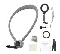 Asixxsix Magnetic Neck Phone Holder, Secure Magnetic Attachment with Chest Strap Neck Phone Holder for Recording, Ergonomic Design with Adjustable 3 Claw Base for Vlog Live Stream Sports