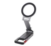 Asixxsix Magnetic Phone Tripod Stand, Aluminum Alloy Lightweight Portable Foldable Mini Cell Phone Holder with Dual Axis Rotation and Mountaineering Buckle, for Travel