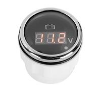 Asixxsix Marine Voltmeter, 2inch LED Digital Display Battery Voltage Gauge IP67 Waterproof Universal Voltage Meter with Smart Alarm 316 Stainless Steel Volt Gauge for Motorcycle Boat Car (Black)