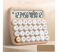 Asixxsix Mechanical Calculator, Removable Keycaps Auto Shutdown 12 Digit Desktop Calculator Basic Big Button for Home (#4)