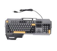 Asixxsix Mechanical Gaming Keyboard, USB Wired Computer Keyboard, 104 Keys Colorful Light Up Keyboards Wirh Wrist Rest, Spill Resist Design, Seamless Gaming and Typing Experience (Gray)