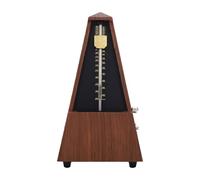 Asixxsix Mechanical Metronome, Solid Brass Movement with Clear Resonant Beats and 40 to 208 Bpm Tempo Range, Adjustable Accent Modes 0/2/3/4/6 for Piano Guitar Violin Zither (Teakwood Grain)