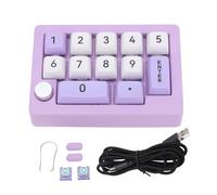 Asixxsix Mechanical Number Pad, 12 Key Numeric Keypad, USB Wired Hot Swappable Programmable Macro Keypad Numeric Keyboard, Mechanical Numpad for Laptop Computer PC (Purple)