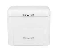 Asixxsix Metal Bread Boxes, 2 Layer Iron Bread Storage Bin Kitchen Container with Top Lid and 2 Drawers Large Capacity Bread Fresh Keeper Organizer for Farmhouse Kitchen Counter (Milky White)