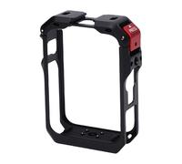 Asixxsix Metal Camera Cage for Osmo 360, Ultra Expandable Cold Shoe Mount Panorama Camera Case Aluminum Alloy Safety Lock Protective Frame with Silicone Lens Cap for Video Recording (Black)