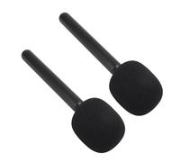 Asixxsix Microphone Holder, Mic Adapter with Integrated Cold Shoe Mount for Movo Mic 1 2 GO II G1 Hollyland Lark 150 Lightweight ABS Interview Handle for Street Events