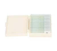 Asixxsix Microscope Slides, 25Pcs Optical Glass Microscope Cover Slips for Over 20X Magnification, Transparent Safe Glass Slide with Storage Box for Cells and Plant Tissues