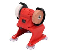 Asixxsix Mini Bench Grinder, Efficient Motor Grinding Machine 3mm Thick Mini Belt Sander with Coarse and Fine Corundum Wheels for Sharpening Grinding Metal Polishing, Small Sander