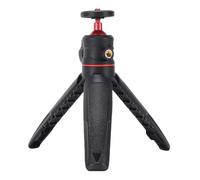 Asixxsix Mini Camera Tripod, 360 Degree Metal Ball Head Compact Desktop Stand with 1/4 Inch Screw Hole, Portable Lightweight Travel Selfie Stick for Smartphone Mirrorless Camera Webcam (Black)