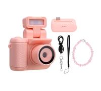 Asixxsix Mini Digital Camera, 1080P HD Keychain Camera with 1.44 Inch LCD Screen and Flash, Compact Retro Camera Video Recorder for Travel Recording Social Media (Pink)