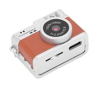 Asixxsix Mini Keychain Camera, 1080P FHD Retro Digital Camera with 0.96 Inch Color Screen, 64GB Card, 4 Filters, LED Light, Type C Port, for Travel Study Recording (Brown)