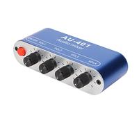 Asixxsix Mini Mixer, 4 Channel DC 5V-12V Stereo Mixer, Durable 4 in 1 Out Volume Adjustment Sound Selector Amplifier with 3.5mm Stereo Jack for PC Laptop Headphone