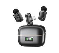 Asixxsix Mini Wireless Lavalier Microphone, AI Noise Reduction Voice Changer on Mic with Charging Case, Plug and Play for Camera Video Recording Vlog Interview (Black Apricot)