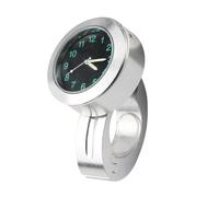 Asixxsix Motorcycle Handlebar Clock, Water proof Handlebar Luminous Dial Motorcycle Clock for 22mm and 25mm Handlebars Mount for Cycling (Silver)