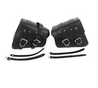 Asixxsix Motorcycle Saddle Bags, PU Leather Motorcycle Saddlebags, Swing Arm Bag, Throw Over Saddle Bags Side Bags Universal Motorcycle Accessories, Adjustable Strap, One Size