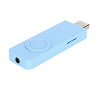 Asixxsix MP3 Player, Music Player with 3.5mm Earphones, Support 32GB Memory Card, 10 Hours Playing Time USB Stick MP3, for Running, Recording, Gym, Jog, Sport (Blue)