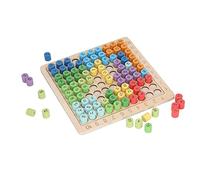 Asixxsix Multiplication Board, Develops Mathematical Cognitive Ability Improves Problem Solving Skills Stimulates Learning Interest Wooden Math Blocks Board, Math Game with