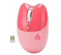 Asixxsix Mute Mouse, 2 Wireless Modes Silent Click Plug and Play Anti-Slip Auto Sleep Girl Mouse Lightweight Portable for School (Pink)