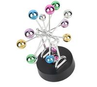Asixxsix Newtons Cradle Pendulum, Battery Powered Physics Science Toy with Continuous Swing Function, Pendulum Balls Double Plastic Construction for Living Room Bedroom Office